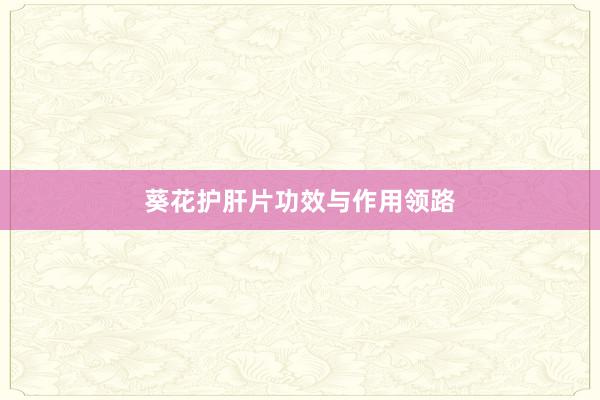 葵花护肝片功效与作用领路